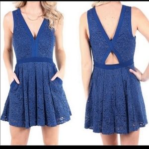 Free People Blue Lace Brilliant Dress